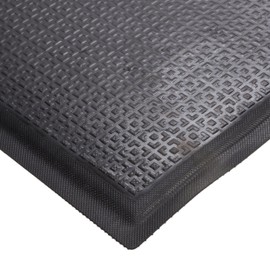 M+A Matting 465 Happy Feet Nitrile Rubber Texture Surface Anti-Fatigue Interior Floor Mat with Black Border, 3' Length x 2' Width, 1/2" Thick