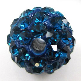 RUBYCA Pave Czech Crystal Disco Ball Clay Beads fit Shamballa Jewelry (20pcs, 12mm, Capri Blue)