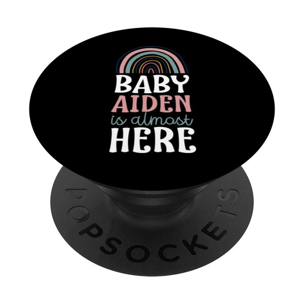 Baby Aiden Is Almost Here Pregnancy Announcement Boho PopSockets Swappable