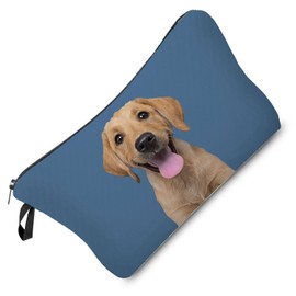 Livel lhood Labrador Makeup Bag Labrador Puppy Organizer Bag Zipper Pouch Labrador Blue Cosmetic Bag Birthday Present for Labrador Lovers Dog Mom Women Friends