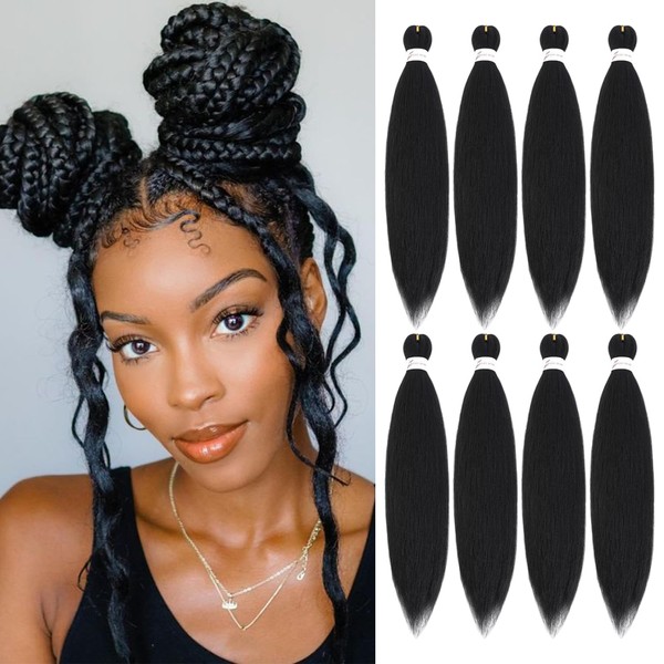 Pre Stretched Braiding Hair 16 Inch Black Braiding Hair Extensions