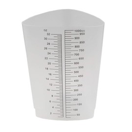 32 oz Graduated Plastic Triangular Container Three-Sided Beaker for Measuring and Mixing (10 Pack)