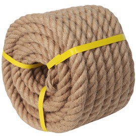 Natural Hemp Rope 2 Inch Thick Jute Rope 50 Feet Twisted Manila Ropes for Nautical, Railings, Hanging, Swing, Landscaping, Home Decorating