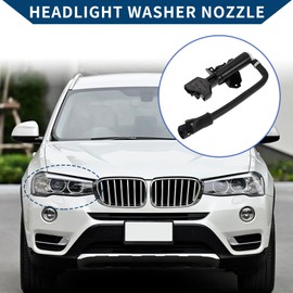 Hihaha No.852070C020 Headlight Washer Nozzle for Toyota Sequoia 2008-2019 Front Passenger Side Headlight Headlamp Washer Nozzle Jet Sprayer Plastic 1pc Black