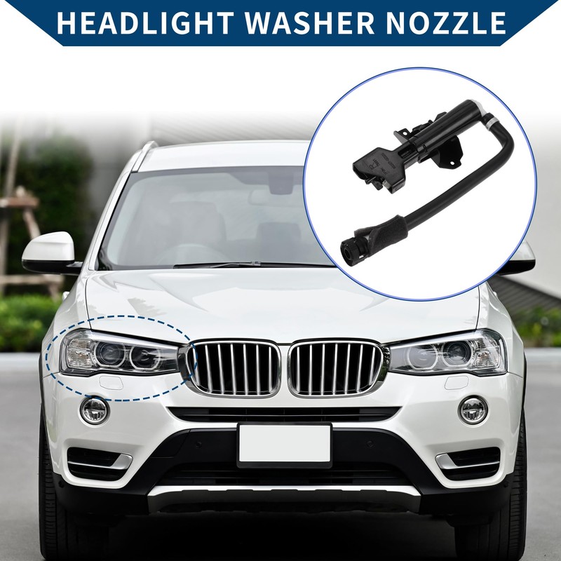 Hihaha No.852070C020 Headlight Washer Nozzle for Toyota Sequoia 2008-2019 Front