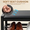 Small Shoe Rack Bench, Shoe Storage Bench for Entryway, Stable