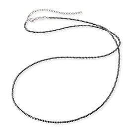 Engelsrufer Women's Anchor Necklace Made of Sterling Silver with Hematite Beads – Lobster Clasp – Adjustable Length – Nickel-Free – Length: 60-70 cm, Sterling Silver, Hematite