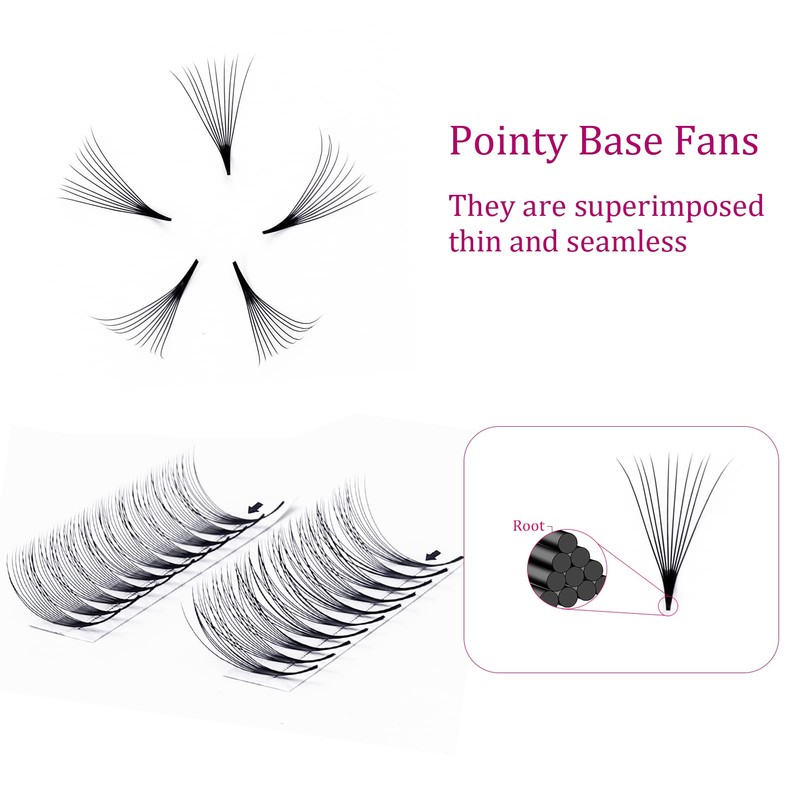 Volume Eyelashes, 10D, 0.07 mm, C Curl, 9 mm, Ready