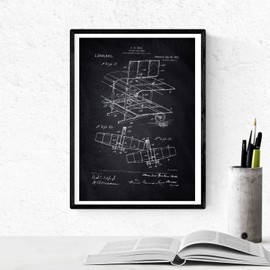 Nacnic Black - Pack of 4 Aeroplane Patent Sheets Ancient Patent and Invention Poster Set Choose your favourite colour. Printed on 250 g paper.