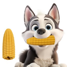 Dog Toys for Aggressive Chewers，Biodegradable Corn Shape Treat Dispensing Dog Toys，Dog Toys for Medium Dogs