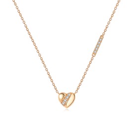 LOVANS Necklaces for Women Rose Gold Heart Pendant 925 Sterling Silver with Zirconia Chock NecklaceJewelry Gifts for Women Her Wife