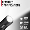 Coast XT30R 1000 Lumen Rechargeable LED Pocket Flashlight, 5 Light