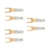 6 Pcs Gold Plated 4mm Banana U Fork Y Spade