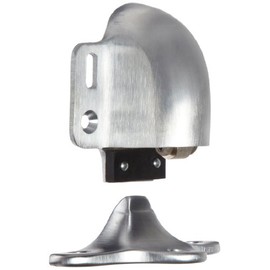 Rockwood 491.26D Brass Floor Mount Automatic Door Holder with Stop, Satin Chrome Plated Finish, 1/2" or Less Door to Floor Clearance, Includes Fasteners for Use with Solid Wood Doors and Wood Floors