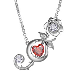 beautlace Rose Musical Note Necklaces Silver Plated Treble Clef Music Note Pendant Flower Gifts for Women KP0227W