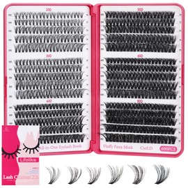 Lash Clusters - Eyelash Clusters 20D+30D+40D+50D+60D+80D Wispy Individual Lashes D Curl Lash Extension 10-18MM Natural Lash Clusters DIY Cluster Eyelash Extensions for Beginners