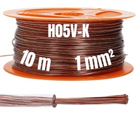 Kalitec 10 Metres H05V-K (X05V-K) 1 mm² Transparent Wiring Cable I Flexible PVC Single Core I Stranded 1 mm2 I Wiring Fine-Strand Single Cable I Switch Wire Single Wire