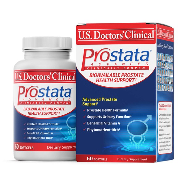 U.S. Doctors’ Clinical Prostata Advanced Bioavailable Prostate Health Support with Saw Palmetto, Lycopene, & Vitamin A for Urinary Function and Relief from Discomfort (1 Month Supply – 60 Softgels)