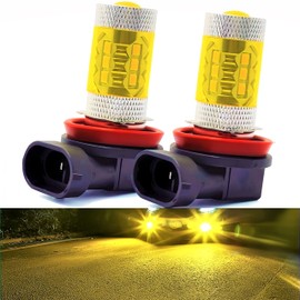 JUNSKY H8 H11 H16 Fog Lamp, High Brightness LED, Compatible with Vehicle Inspection, Waterproof, Explosive, Silent, Specialized in Single Color, 2,400 LM, Yellow, 3500K, 12V, V24 Compatible, 70 W,