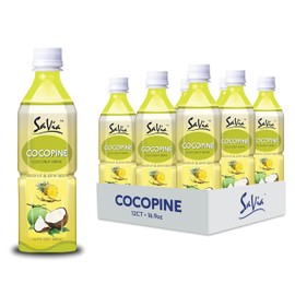 Savia - Coconut Pineapple Aloe Vera Drink, Quality Aloe-Based Beverage, Made with Real Aloe Pulp & Natural, Delicious & Refreshing, Vegetarian, Gluten-Free, Fat-Free (16.9oz, 12-Pack)