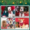 3 Pack Christmas Dog Bandanas with Tassels Edges Red Green