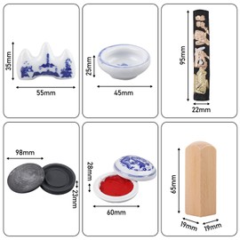 GOMETY 10 Pieces Chinese Calligraphy Set, Chinese Brush Set in Gift Box, Professional Calligraphy Art Painting Supplies Sumi Drawing Brush for Beginners, Students, Artists