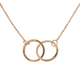 Honeycat 18k Rose Gold Plated Mini Harmony Interlocking Circles Necklace | Minimalist, Delicate Jewelry (Rose Gold)