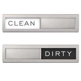 Dishwasher Clean Dirty Sign-Stainless Steel Clean Dirty Magnet for Dishwasher Sign,Modern Kitchen Decor, Extra Adhesive Tapes Included