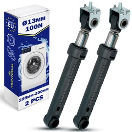 Pack of 2 Shock Absorbers Washing Machine 100N Diameter 13 mm Length 298 mm - 200 mm with Original Code 482000023502 C00140670 C00140744 for Whirlpool for Indesit for Ariston Made in EU - Warranty 10 Years - MONTERAL