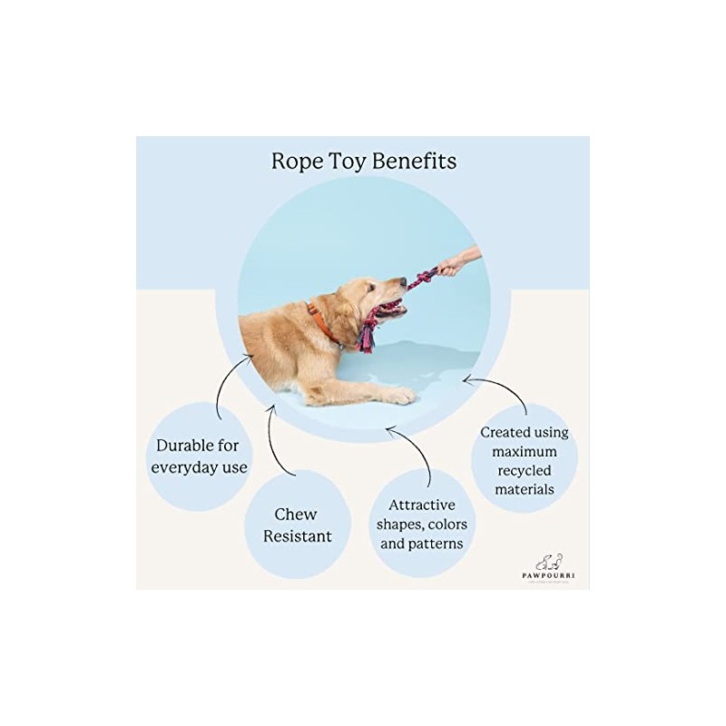 PAWPOURRI Rope & Suede Toy for Adult Dogs, Puppies, Cats
