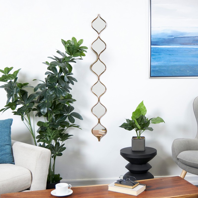 Deco 79 Metal Room Wall Mirror Slim Stacked Chain 6