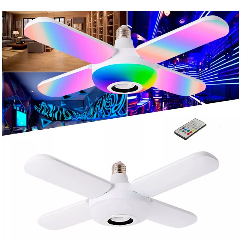 Maíz Foco Led Bocina Bluetooth Rgb Multicolor + Control Remoto