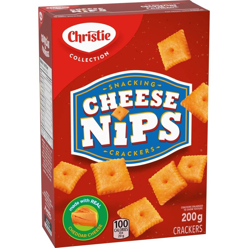 Christie Cheese Nips Cheddar Baked Snack Crackers, 200g/7.05oz, 2-Box {Imported