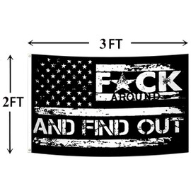 FAFO Flag 2x3FT Funny Dad Mom Flag GEN X 70s 80s Kids Fade Proof Vivid Color 100D Polyester with Brass Grommets For Indoor Outdoor (USA Black 3, 2x3)