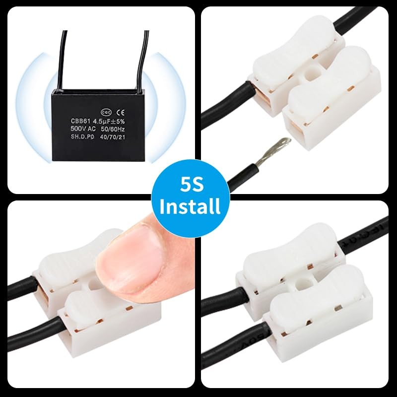 CompStudio 1PC 500V 4.5UF CBB61 Terminal Ceiling Fan Motor Running