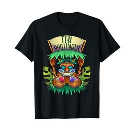 Tiki Bartender Kahuna Tropical Drinks Cocktails Luao Party T-Shirt