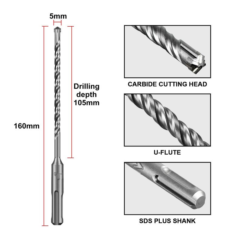 SALI SDS Plus Drill Bit Set 5 x 160 mm