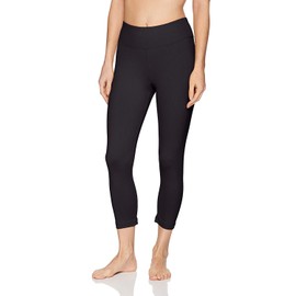 Danskin Women's Signature Yoga Capri Leggings, Rich Black, Small