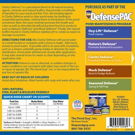 The Pond Guy Clarity Defense Water Garden Flocculant, Clear Cloudy Water, Stimulate Beneficial Microbe Growth, Fish, Plant & Animal Safe, 8 lbs