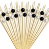Cocktail Picks,100 Pcs Black Pearl White Pearl Toothpicks for Appetizers,4.7
