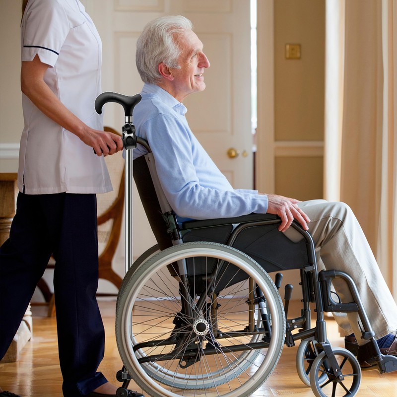SADIKALO Cane Holder for Walker - 2pcs Wheelchair Rollator Crutches