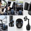 Car Cup Holder Phone Mount – Adjustable Long Arm, 360°