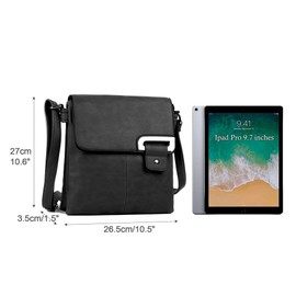 AOSSTA Women's Cross Body Shoulder Messenger Bag Multiple Slip and Zip Pockets Handbag with Storage Pocket Adjustable Strap (Grey)