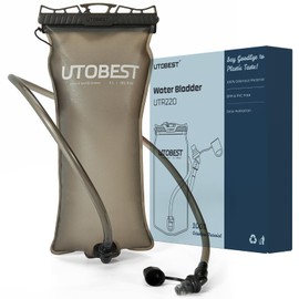 UTOBEST Water Bladder, Odorless Leather and Double-Layerad Water Tube Hydration Bladder, No Plastic Taste 360 Degree Rotation Bite Valve 3L Water Reservoir