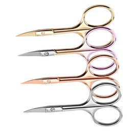 IWOWHERO 4pcs Trimming Scissors Colored Stainless Steel Beard Shears Precision Cutting for Barbers Home Diy Random Color