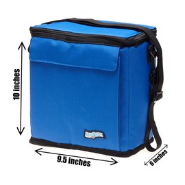 FlexiFreeze Freezable 12 Can Cooler Lunch Bag – Collapsible Soft Cooler with Built-in Ice Panels (12 Can, Royal Blue)
