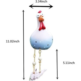 OWOAOOwl Ceramic Chicken Garden Decoration, Handmade Garden Statue, Decorative Hen Garden Stake, Garden Decoration Chicken Decoration, Garden Figure, Garden Decoration, Resin Statue Farm Balcony