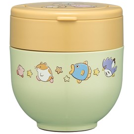 Skater Thermal Lunch Box, Bowl-shaped, 18.2 fl oz (540 ml), For Women, 2 Tiers, Lunch Jar, Folding Handle, Antibacterial, Kirby Friends LDNO6AG-A