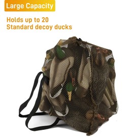 GearOZ Mesh Decoy Bag 1-Pack Duck Decoy Bag for Goose Turkey Waterfowl, Duck Hunting Gear Decoy Backpack Light Weight Blind Bag with Adjustable Shoulder Straps