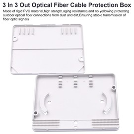 Poyiccot Fiber Optic Protection Box Set, 3 In 3 Out Fiber Optic Protection Box for LC/SC/FC Bare Fiber Heat Shrink Tube Waterproof Protection Box for Indoor and Outdoor Use with FTTH Communication